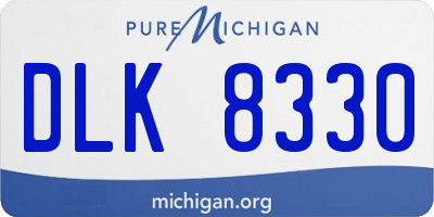 MI license plate DLK8330