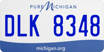 MI license plate DLK8348