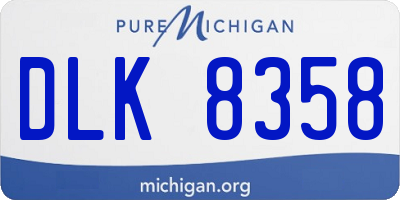 MI license plate DLK8358