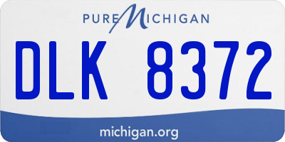 MI license plate DLK8372
