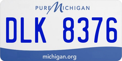 MI license plate DLK8376