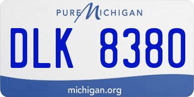 MI license plate DLK8380