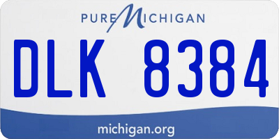 MI license plate DLK8384