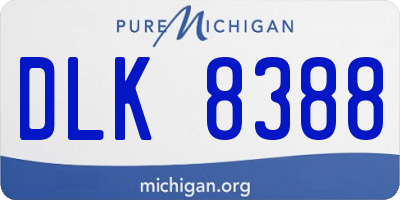 MI license plate DLK8388
