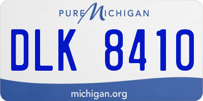 MI license plate DLK8410