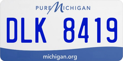 MI license plate DLK8419