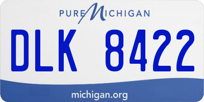 MI license plate DLK8422