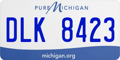 MI license plate DLK8423