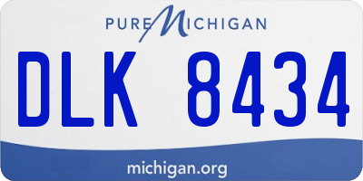 MI license plate DLK8434