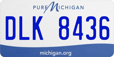 MI license plate DLK8436