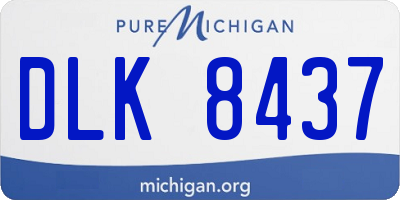 MI license plate DLK8437