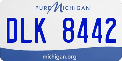 MI license plate DLK8442