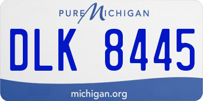 MI license plate DLK8445