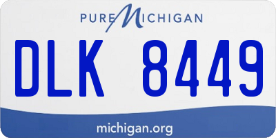 MI license plate DLK8449