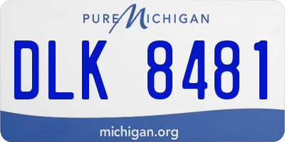 MI license plate DLK8481