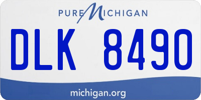 MI license plate DLK8490