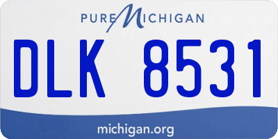 MI license plate DLK8531