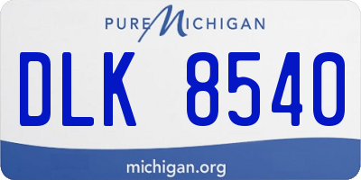 MI license plate DLK8540