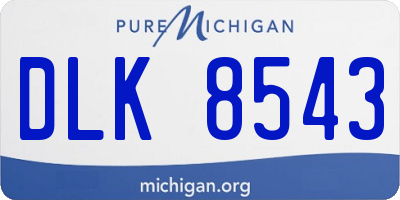 MI license plate DLK8543
