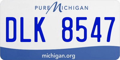 MI license plate DLK8547