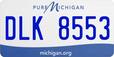MI license plate DLK8553