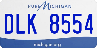 MI license plate DLK8554