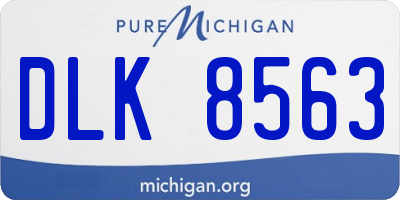 MI license plate DLK8563
