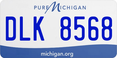 MI license plate DLK8568