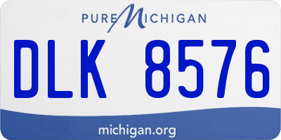 MI license plate DLK8576