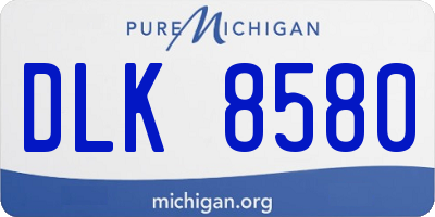 MI license plate DLK8580