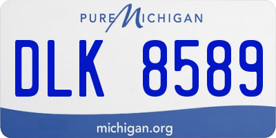 MI license plate DLK8589