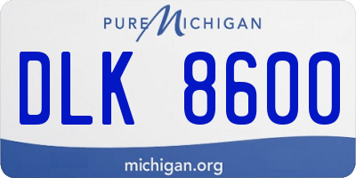 MI license plate DLK8600