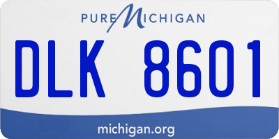 MI license plate DLK8601