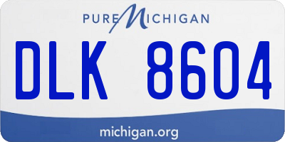 MI license plate DLK8604