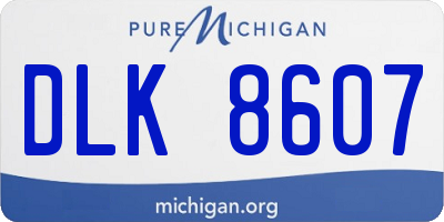 MI license plate DLK8607