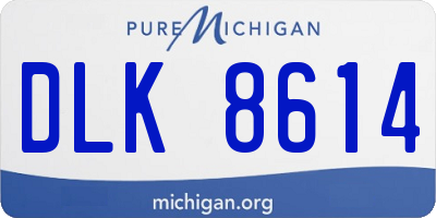 MI license plate DLK8614