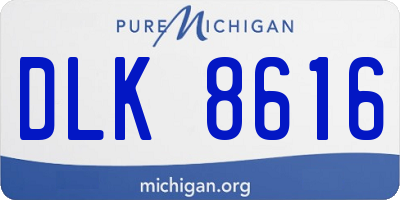 MI license plate DLK8616