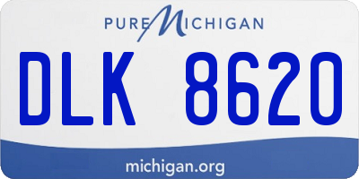 MI license plate DLK8620