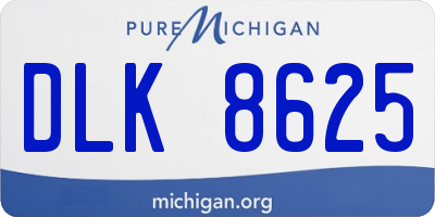 MI license plate DLK8625