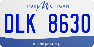 MI license plate DLK8630