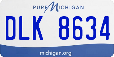 MI license plate DLK8634
