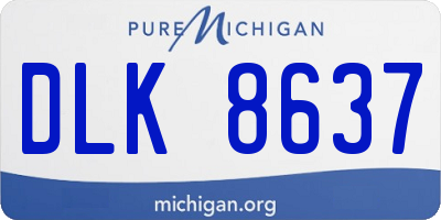 MI license plate DLK8637
