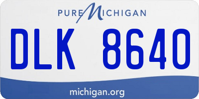 MI license plate DLK8640