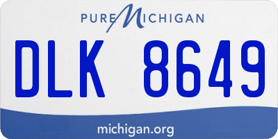 MI license plate DLK8649