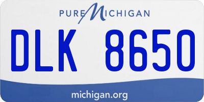 MI license plate DLK8650