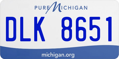MI license plate DLK8651
