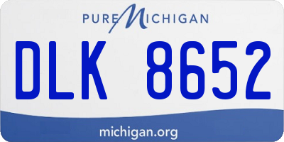 MI license plate DLK8652