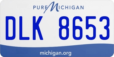 MI license plate DLK8653
