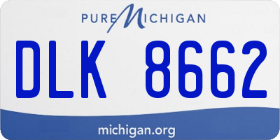 MI license plate DLK8662