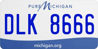 MI license plate DLK8666